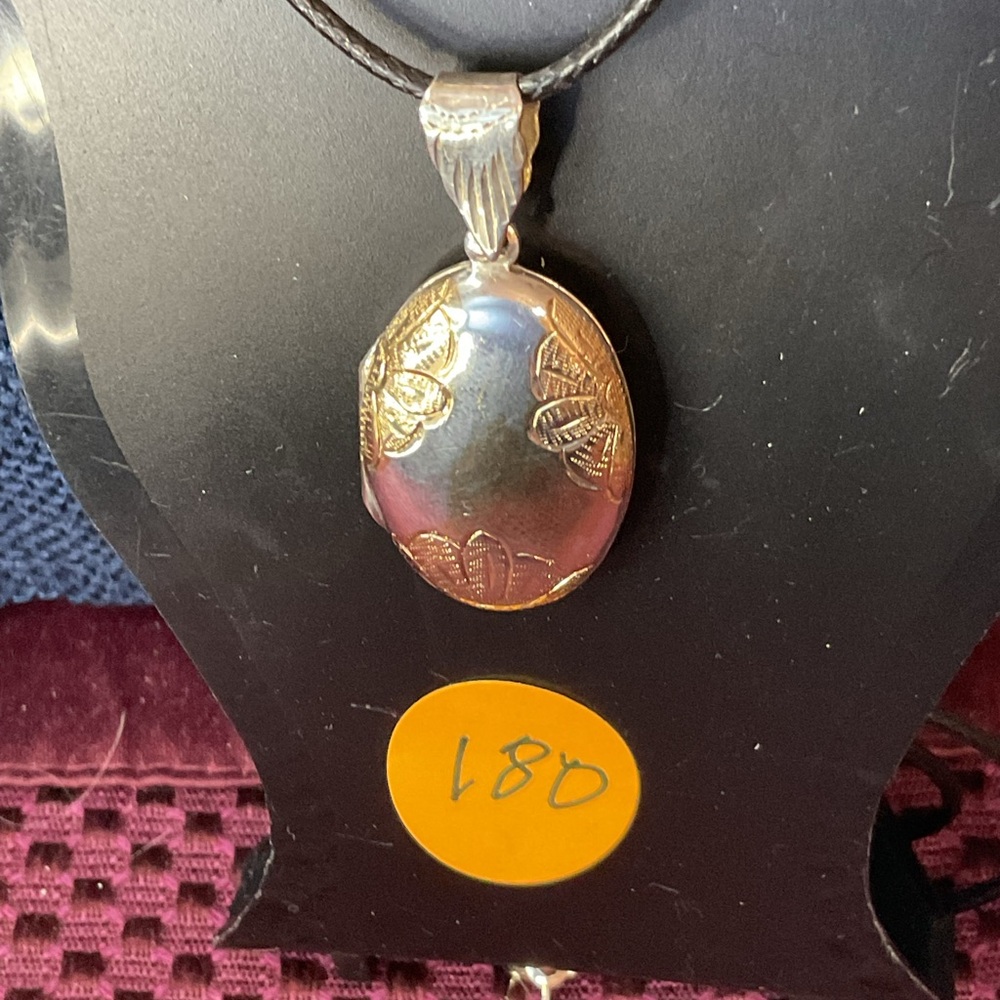 Elegant Gold and Silver Pendant Necklace .925 Sterling Silver locket
